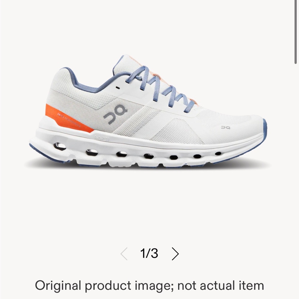 ON Running White and Orange Sneakers